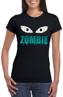 Bellatio Decorations Halloween zombie ogen t-shirt zwart dames 2XL