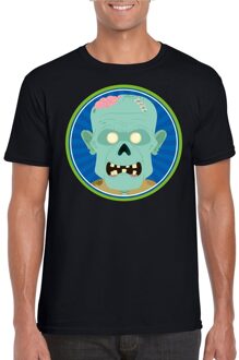 Bellatio Decorations Halloween zombie t-shirt zwart heren 2XL