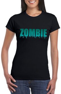 Bellatio Decorations Halloween zombie tekst t-shirt zwart dames 2XL