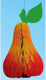 Bellatio Decorations Hang decoratie fruit thema peer - van papier - 20 cm - Fruit gezond - decoraties/versieringen Multi