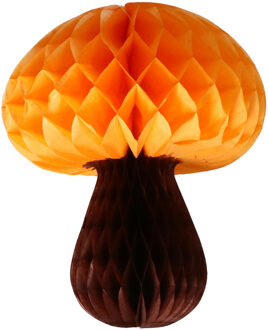 Bellatio Decorations Hangdecoratie herfst thema paddenstoel oranje - 20 cm- herfst versiering - brandvertragend
