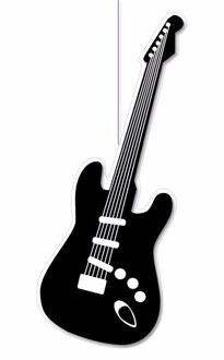 Bellatio Decorations Hangdecoratie muziek thema gitaar - 42 x 16 cm - Feestartikelen/versiering - gitaren - karton
