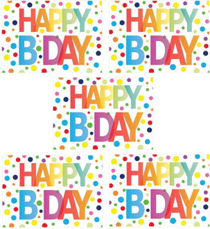 Bellatio Decorations Happy B- 10x -Day verjaardagskaart - briefkaart - groot formaat wenskaart - 21 x 14,8 cm