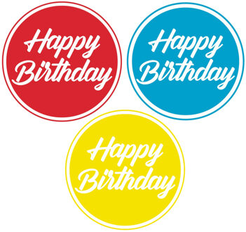 Bellatio Decorations Happy Birthday bierviltjes - glazen onderzetters - 30x stuks - D10 cm - Verjaardag tafel artikelen