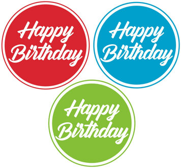Bellatio Decorations Happy Birthday bierviltjes - glazen onderzetters - 30x stuks - D10 cm - Verjaardag tafel artikelen