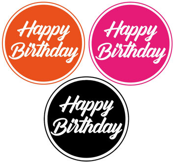 Bellatio Decorations Happy Birthday bierviltjes - glazen onderzetters - 30x stuks - D10 cm - Verjaardag tafel artikelen
