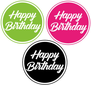Bellatio Decorations Happy Birthday bierviltjes - glazen onderzetters - 30x stuks - D10 cm - Verjaardag tafel artikelen