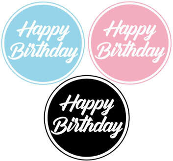 Bellatio Decorations Happy Birthday bierviltjes - glazen onderzetters - 30x stuks - D10 cm - Verjaardag tafel artikelen