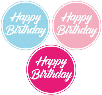 Bellatio Decorations Happy Birthday bierviltjes - glazen onderzetters - 30x stuks - D10 cm - Verjaardag tafel artikelen