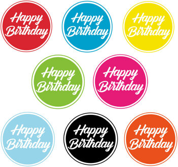 Bellatio Decorations Happy Birthday bierviltjes / onderzetters - 80x stuks - D10 cm - Verjaardag tafel artikelen - Feest