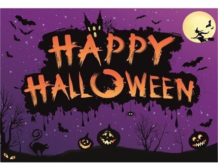 Bellatio Decorations Happy Halloween Deurposter - 42 x 59 cm - Raamposter - versiering - Papier - in een koker