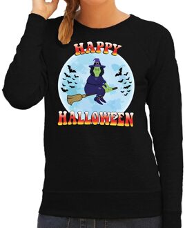 Bellatio Decorations Happy Halloween heks verkleed sweater zwart voor dames 2XL