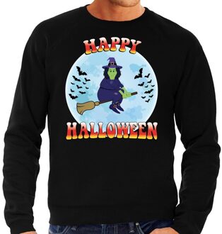 Bellatio Decorations Happy Halloween heks verkleed sweater zwart voor heren 2XL