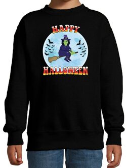 Bellatio Decorations Happy Halloween heks verkleed sweater zwart voor kinderen 12-13 jaar (152/164)