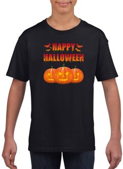 Bellatio Decorations Happy Halloween t-shirt zwart kinderen L (146-152)