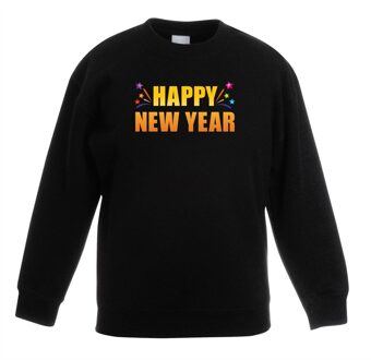 Bellatio Decorations Happy new year sweater/ trui zwart voor kinderen