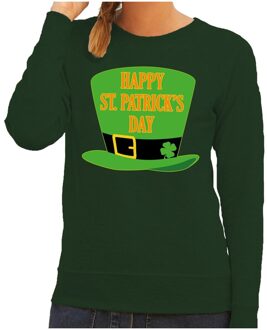 Bellatio Decorations Happy St. Patricksday sweater groen dames 2XL