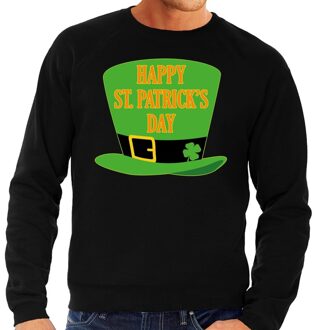 Bellatio Decorations Happy St. Patricksday sweater zwart heren 2XL