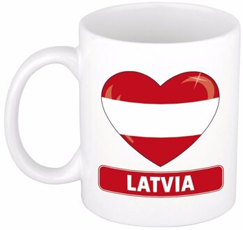 Bellatio Decorations Hartje Letland mok / beker 300 ml