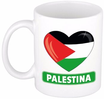 Bellatio Decorations Hartje Palestina mok / beker 300 ml Multikleur