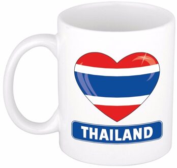 Bellatio Decorations Hartje Thailand mok / beker 300 ml Multikleur