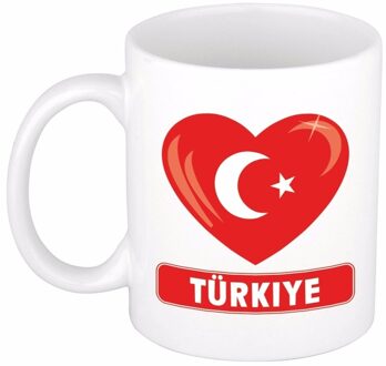 Bellatio Decorations Hartje Turkije mok / beker 300 ml Multikleur