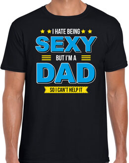 Bellatio Decorations Hate being sexy but Im a dad / Haat sexy zijn maar ben vader cadeau t-shirt zwart voor heren 2XL