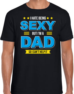 Bellatio Decorations Hate being sexy but Im a dad / Haat sexy zijn maar ben vader cadeau t-shirt zwart voor heren