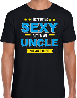 Bellatio Decorations Hate being sexy but Im an uncle / Haat sexy zijn maar ben oom cadeau t-shirt zwart voor heren 2XL