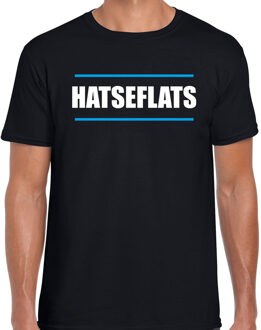 Bellatio Decorations Hatseflats fun tekst t-shirt zwart voor heren