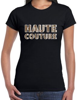 Bellatio Decorations Haute couture slangen print tekst t-shirt zwart dames 2XL