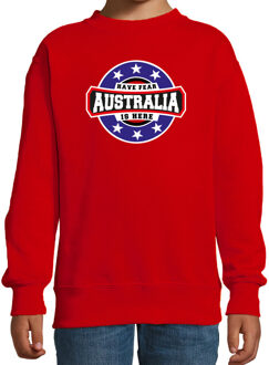 Bellatio Decorations Have fear Australia is here / Australie supporter sweater rood voor kids 12-13 jaar (152/164)