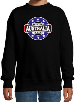 Bellatio Decorations Have fear Australia is here / Australie supporter sweater zwart voor kids 12-13 jaar (152/164)