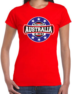 Bellatio Decorations Have fear Australia is here / Australie supporter t-shirt rood voor dames