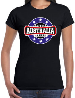 Bellatio Decorations Have fear Australia is here / Australie supporter t-shirt zwart voor dames 2XL