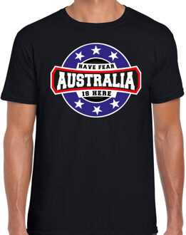 Bellatio Decorations Have fear Australia is here / Australie supporter t-shirt zwart voor heren 2XL