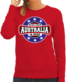 Bellatio Decorations Have fear Australia is here sweater met sterren embleem in de kleuren van de Australische vlag - rood - dames - Australie supporter / Australisch elftal fan trui / EK / WK / kleding 2XL