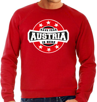 Bellatio Decorations Have fear Austria is here / Oostenrijk supporter sweater rood voor heren L