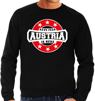 Bellatio Decorations Have fear Austria is here / Oostenrijk supporter sweater zwart voor heren 2XL