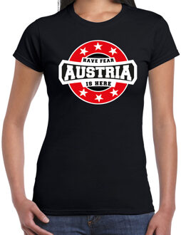 Bellatio Decorations Have fear Austria is here / Oostenrijk supporter t-shirt zwart voor dames 2XL