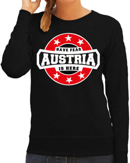 Bellatio Decorations Have fear Austria is here sweater met sterren embleem in de kleuren van de Oostenrijkse vlag - zwart - dames - Oostenrijk supporter / Oostenrijks elftal fan trui / EK / WK / kleding 2XL