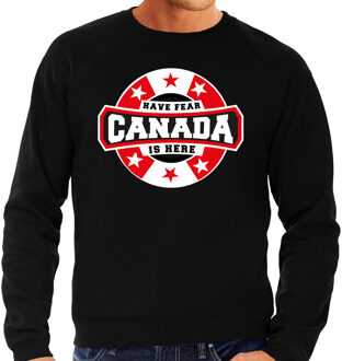 Bellatio Decorations Have fear Canada is here / Canada supporter sweater zwart voor heren 2XL