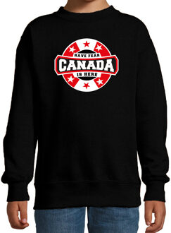 Bellatio Decorations Have fear Canada is here / Canada supporter sweater zwart voor kids 12-13 jaar (152/164)