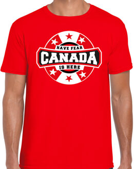 Bellatio Decorations Have fear Canada is here / Canada supporter t-shirt rood voor heren 2XL