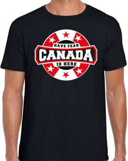 Bellatio Decorations Have fear Canada is here / Canada supporter t-shirt zwart voor heren 2XL