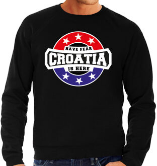 Bellatio Decorations Have fear Croatia is here / Kroatie supporter sweater zwart voor heren M