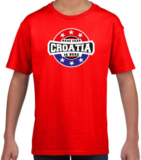 Bellatio Decorations Have fear Croatia is here / Kroatie supporter t-shirt rood voor kids L (146-152)