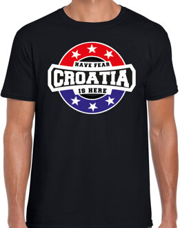 Bellatio Decorations Have fear Croatia is here / Kroatie supporter t-shirt zwart voor heren 2XL