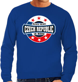 Bellatio Decorations Have fear Czech republic is here sweater voor Tsjechie supporters blauw voor heren 2XL