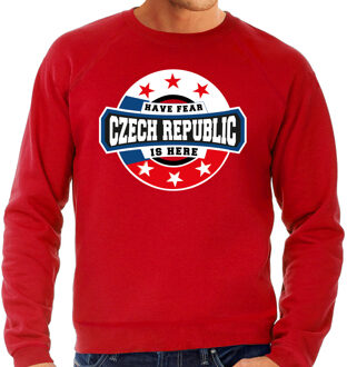 Bellatio Decorations Have fear Czech republic is here sweater voor Tsjechie supporters rood voor heren 2XL